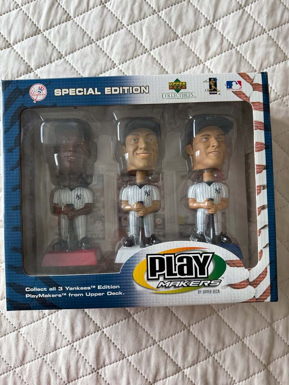 Upper Deck PlayMakers Yankees Special Edition 3-Pack Bobbleheads